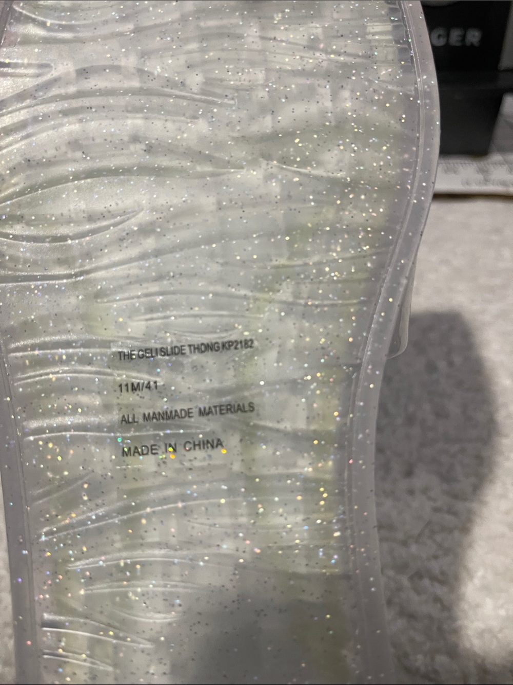 Katy Perry Collections Holographic Iridescent Clear Slide Sandals - Picture 5 of 7